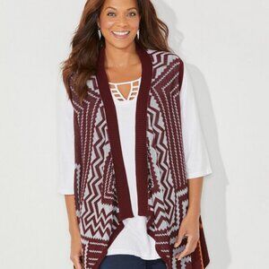 Catherines Plus Sized Fair Isle Cascade Sweater Vest 5x